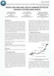 Pdf Modelling And Analysis Of Damping Effect In Exhaust