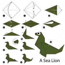 Comenzar con un cuadrado de papel. Vektorgrafiken Origami Lowe Vektorbilder Origami Lowe Depositphotos