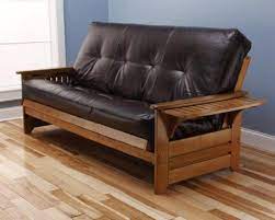 Wayfair.com has been visited by 1m+ users in the past month Rosemount Full Size Futon Honey Oak Wood With Bonded Leather Innerspring Mattress Java 566 99 20 Off Futon Frame Futon Full Size Futon