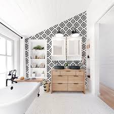 Black And White Combination Wallpaper Scandi Boho Removable Wallpaper In Black Home Interior Design Shiplap Bathroom Bathrooms Remodel