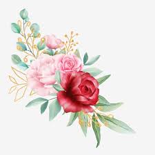 Arranjo De Flores Em Aquarela Com Folhas Douradas Para Cartao De Casamento Png Clipart Aquarela Flores Convite Imagem Png E Psd Para Download Gratuito