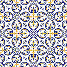 Fliesen , kacheln und keramik, handbemalt, aus mexiko. Mexikanische Fliesen Muster Vektor Mit Blauen Gelben Und Weissen Ornamenten Portugiesische Azulejos Talavera Italienische Majolika Oder Spanische Motive Bodenbelag Fur Keramik Wand Oder Stoffdesign Lizenzfrei Nutzbare Vektorgrafiken Clip Arts
