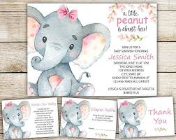 Elephant Baby Shower Invitation Girl Baby Elephant Baby Etsy Elephant Baby Shower Invitations Girl Baby Shower Invites For Girl Elephant Baby Shower Invitations
