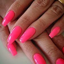 Black And Hot Pink Acrylic Nails Hot Pink Coffin Nails Pink Acrylic Nails Nails Coffin Nails Designs