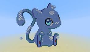 Shiny Mew Pixel Art Minecraft Map This tag indicates that an image exhibits a distictive pixelized style (e.g.