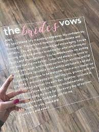 The Bride S Vows Personalized Vow Boards For Your Wedding Ceremony Or Unique Thoughtful Gift For Wedding Vows To Husband Cheap Wedding Gifts Wedding Souvenirs