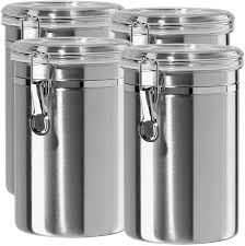 Discover quality kitchen storage canisters on dhgate and buy what you need at the greatest convenience. Amazon Com Stainless Steel Canisters For The Kitchen Beautiful Airtight For Kitchen Counter Medium 64 Fl Oz Food Storage Container Tea Coffee Sugar Flour Canisters By Silveronyx Medium 64oz 4