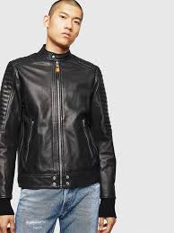 Diesel L Shiro Panelled Leather Biker Jacket Best Leather Jackets Diesel Clothing Leather Jacket