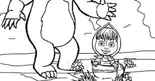 Mewarnai kartun masha and the bear belajarmewarnai info. Gambar Mewarnai Marsha Belajar