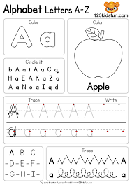 Help preschoolers recognize letters, learn upper & lowercase and letter sounds, these alphabet activities for kids are easy to implement! Free Alphabet Practice A Z Letter Worksheets 123 Kids Fun Apps