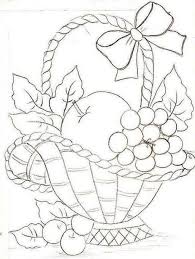 Fruit Basket Coloring Pages Pinterest Basket Drawing Embroidery Patterns Vintage Embroidery Patterns
