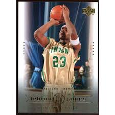 The upper deck rookie patch autograph sets typically produce 99 of each card. 2003 Upper Deck 5 National Champs Lebron James Cavaliers Rookie Card