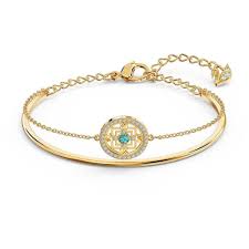 Swarovski Symbolic Mandala Bangle Green Gold Tone Plated 5521493 Duty Free Crystal Duty Swarovski Bracelet Gold Plated Bangles Swarovski Bangle Bracelet