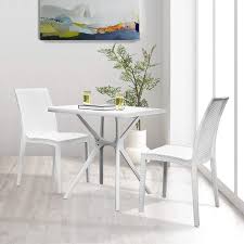 Choose from casual dining sets, formal dining room sets and more ? Buy Furgle Dining Set White Kitchen Table With 2 Chairs Mid Century Country Wicker Rattan Style Patio Breakfast Nook Plastic Furniture Sets For Dining Room Balcony Porch Cafe Bistro Bar Online In