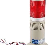 BAOMIAN 110V AC Industrial Signal Tower Light with Buzzer, Red LED Continuous Warning Lamp, LTP-502TJ Safety Alarm Beacon for Machinery and Factory ...