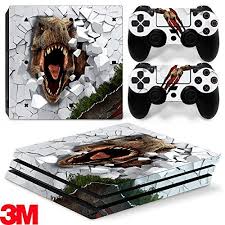Zoomhitskins Ps4 Pro Skin Decal Sticker Dinosaur T Rex Custom Design 2 Controller Skins Set Skin Decal Playstation 4 Console Geek Gifts Ps4 Pro Console