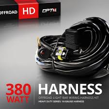 Hd Led Light Bar Wiring Harness Off Road Relay Switch 40 Amp 380w Opt7
