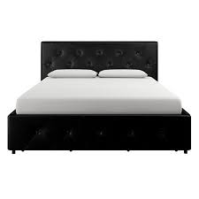 Shop our huge selection · deals of the day · read ratings & reviews Dhp Dean Upholstered Bed With Storage Black Faux Leather Queen Walmart Com Leather Upholstered Bed Upholstered Beds Upholstered Bed With Storage