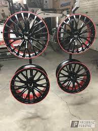 prismatic powders powder coated two toned audi wheels audi wheels custom wheels cars powder coating