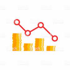 Coin Price Down Graph Vector Icon Flat Icon For Business Flat Icon Coin Prices Free Vector Art
