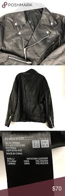 Uniqlo Faux Leather Jacket Men Xl Black Uniqlo Faux Leather Men S Double Breasted Biker Faux Leather Jacket Men Leather Jacket Faux Leather Jackets