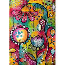 Datura flowers 5d diamond painting(full round 30x30cm). Diamond Painting Abstract Flowers Full Round Wall Picture Diy Set 35x45cm Walmart Com Walmart Com