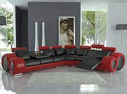 Check spelling or type a new query. 4087 Red Black Bonded Leather Sectional Sofa With Built In Footrests Buy Online In Angola At Angola Desertcart Com Productid 43329374