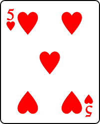 How many red face cards are in a deck? File Playing Card Heart 5 Svg Wikimedia Commons