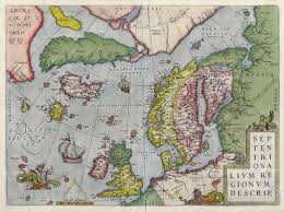Ortelius Abraham Septentrionalivm Regionvm Descrip Historiske Kart Over Norge Wikipedia Kart Norge