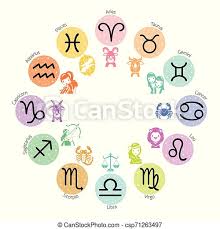 They glyph consists of two parallel horizontal lines: Zodiac Signs Icons Set On Circle Frame Astrological Constellation Western Fortunetelling Animal Canstock