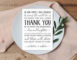 Thank You Place Setting Wedding Thank You Card Wedding Table Wedding Card Wordings Wedding Thank You Wedding Thank You Cards