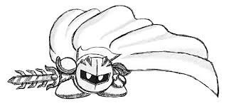 A great coloring page of kirby holding a sword. How To Draw Epic Swords Kirby And Meta Knight Coloring Pages Coloring Home