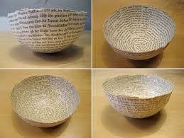 Papier Eignet Sich Auch Erstaunlich Gut Um Stabile Schalen Daraus Zu Machen Also Mussten Ma Basteln Mit Alten Buchern Basteln Mit Buchseiten Basteln Aus Altem