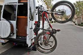 Roadtrek Modifications Mods Upgrades And Gadgets Diy Hitch Mounted Vertical Bike Rack Cargo Carrier That Vertical Bike Rack Vertical Bike Rear Bike Rack