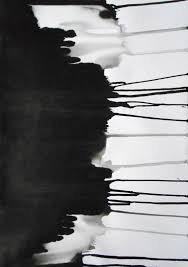 Original Black And Blue White And Gold A3 Modern Abstract Original Black And White Ink Wash Painting 11 7x16 5 Day And Night 857 Black And White Artwork Black And White Painting Abstract