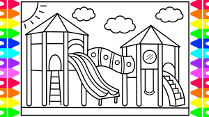 Play coloring games for kids on gamekidgame.com. How To Draw A Playground For Kids Playground Drawing Playground Coloring Pages For Kids Youtube