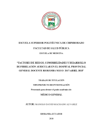 El calendario de vacunación para la semana del 8 de marzo, contempla la inoculación a persona entre 46 y 59 años con comorbilidades y discapacidades severas. Pdf Superior Factores De Riesgo Comorbilidades Y Desarrollo De Fibrilacion Auricular En El Hospital Provincial General Docente Riobamba Mayo 2017 Abril 2018 1library Co