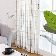 Black And White Checkered Sheer Curtains Amazon Com White Checkered Sheer Curtains For Living Room Black And Taupe Check On White Sheer Curtai White Sheer Curtains White Voile Curtains Panel Curtains
