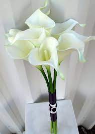 Calla Lily Wedding Bouquet White Plum Purple Real Touch Bridal Lily Bouquet Wedding Calla Lily Bouquet Wedding Lily Wedding