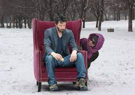 Chair Sitting Memes Sad Keanu Reeves