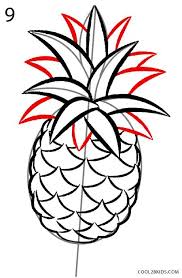 How To Draw A Pineapple Step 9 Pineapple Drawing Pineapple Art Pineapple Painting