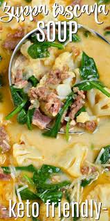 Low Carb Keto Zuppa Toscana Soup Recipe Is Packed With Flavor From Crispy Bacon Italian Sausage Spi Italian Sausage Recipes Toscana Soup Italian Sausage Soup