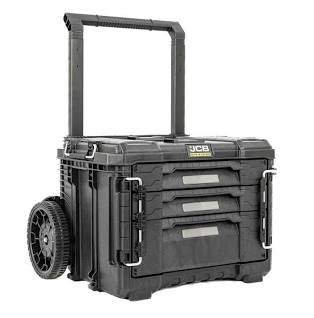 Heavy-duty rolling modular storage case with steel latches, AI generated