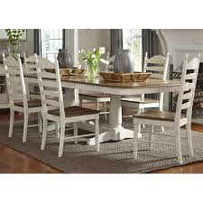 Liberty Furniture Industries Springfield 7 Piece Rectangular Double Pedestal Extension Di Kitchen Table Settings Farmhouse Style Kitchen Table Dining Furniture