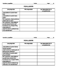 practice with pedir worksheets teaching resources tpt