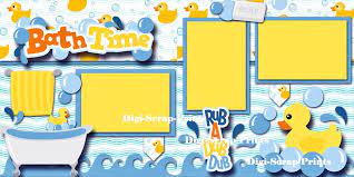 All you need is adhesive and your favorite photos. Bath Time Baby 2 Premade Scrapbook Pages Paper Piecing Layout Digiscrap A0083 7 99 Boy Scrapbook Layouts Scrapbooking Layouts Baby Baby Scrapbook Pages