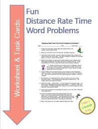 So the slower train is moving at the rate of 40 mph. Distance Rate Time Fun Word Problems Worksheet Task Cards Tpt