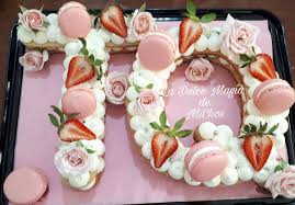 Pastel Sable Con Flores Comestibles Number Cakes Sugar Cookie Cake
