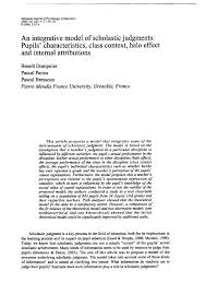 April 26, 2011 | history. Pdf An Integrative Model Of Scholastic Judgments Pupils Characteristics Class Context Halo Effect And Internal Attributions