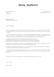 Let's start with two graphic design cover letter samples: Junior Tester Cover Letter Example Kickresume